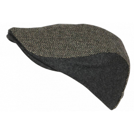 Béret Casquette Grise en Laine Mode Anglaise Tweed Vintage Réglable Morytz CASQUETTES Nyls Création