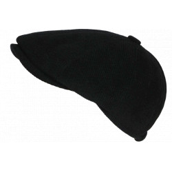 Beret Casquette Gavroche Velours Noir Côtelé Vintage Eshton CASQUETTES Nyls Création
