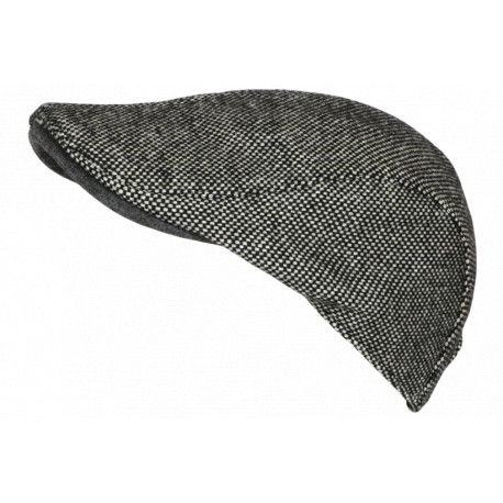 Béret Casquette Plate Grise en Laine Mode Anglaise Tweed Ajustable Cresty CASQUETTES Nyls Création