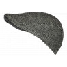 Béret Casquette Plate Grise en Laine Mode Anglaise Tweed Ajustable Cresty