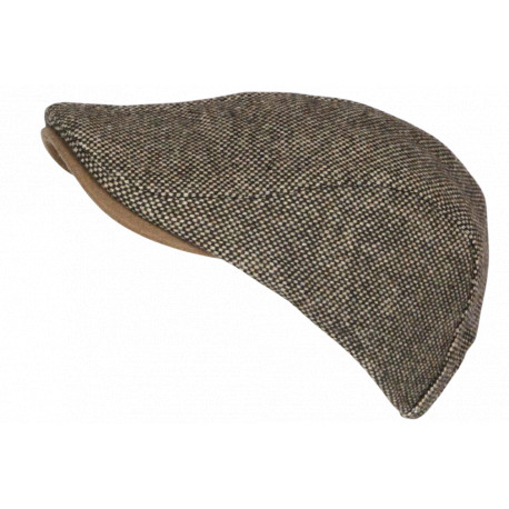 Béret Casquette Plate Marron en Laine Mode Anglaise Tweed Ajustable Cresty CASQUETTES Nyls Création