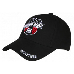 Casquette 66 Noire Look Biker Americaine Vintage Mother Road CASQUETTES Nyls Création