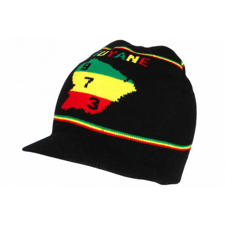 Bonnet Casquette Guyane 973 Noir Design Rasta BONNETS Nyls Création
