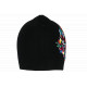 Bonnet Tête de Mort à Fleurs en Laine Noire Look Original BONNETS Nyls Création