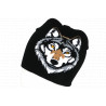 Bonnet Loup Noir et Blanc en Laine Style Tendance