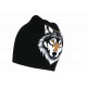 Bonnet Loup Noir et Blanc en Laine Style Tendance BONNETS Nyls Création