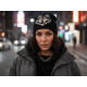 Bonnet Loup Noir et Blanc en Laine Style Tendance BONNETS Nyls Création
