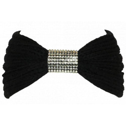 Bandeau Laine Femme Strass Noir Classe Headband Hiver Esfye Bandeau Nyls Création