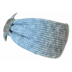 Bandeau Laine Femme Gris Bleu Noeud Chic Headband Hiver Ellye Bandeau Nyls Création