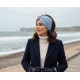 Bandeau Laine Femme Gris Bleu Noeud Chic Headband Hiver Ellye Bandeau Nyls Création