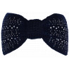 Bandeau Strass Femme Bleu Laine Noeud Classe Headband Hiver Merry