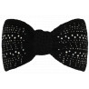 Bandeau Strass Femme Noir en Laine Noeud Classe Headband Hiver Merry