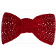 Bandeau Strass Femme Rouge en Laine Noeud Classe Headband Hiver Merry Bandeau Nyls Création