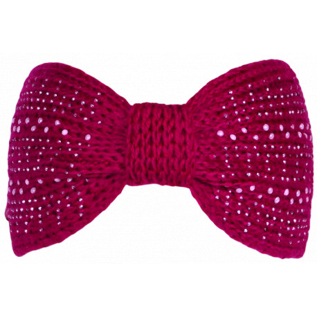 Bandeau Strass Femme Violet en Laine Noeud Classe Headband Hiver Merry Bandeau Nyls Création