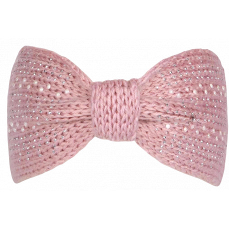 Bandeau Strass Femme Rose en Laine Noeud Classe Headband Hiver Merry Bandeau Nyls Création