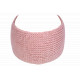 Bandeau Strass Femme Rose en Laine Noeud Classe Headband Hiver Merry Bandeau Nyls Création