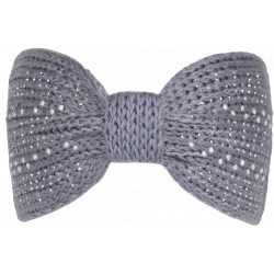Bandeau Strass Femme Gris en Laine Noeud Classe Headband Hiver Merry Bandeau Nyls Création