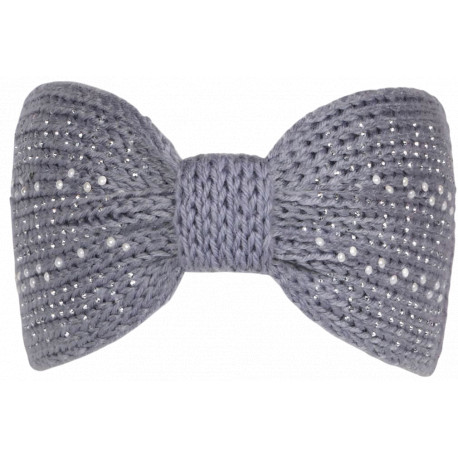 Bandeau Strass Femme Gris en Laine Noeud Classe Headband Hiver Merry Bandeau Nyls Création