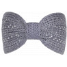 Bandeau Strass Femme Gris en Laine Noeud Classe Headband Hiver Merry