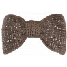 Bandeau Strass Femme Marron en Laine Noeud Classe Headband Hiver Merry