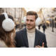 Cache Oreilles Blanc en Fourrure Chaud et Classe Piable Hearver Bandeau Nyls Création