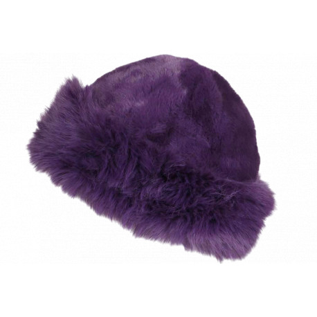 Toque Chapka Fourrure Violette Femme Classe Doublure Polaire Masha BONNETS Nyls Création