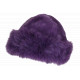Toque Chapka Fourrure Violette Femme Classe Doublure Polaire Masha BONNETS Nyls Création
