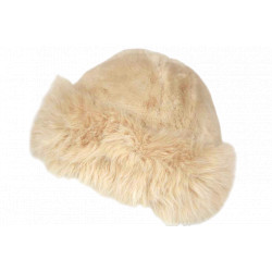 Toque Chapka Fourrure Beige Femme Classe Doublure Polaire Masha BONNETS Nyls Création