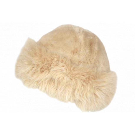 Toque Chapka Fourrure Beige Femme Classe Doublure Polaire Masha BONNETS Nyls Création