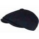 Casquette Gavroche Bleue et Rouge en Laine Style Anglais Vintage Surwal CASQUETTES Nyls Création