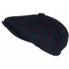 Casquette Gavroche Bleue et Rouge en Laine Style Anglais Vintage Surwal
