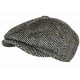 Casquette Gavroche en Laine Noire à Chevrons Style Anglais Vintage Surwal CASQUETTES Nyls Création