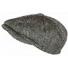 Casquette Gavroche en Laine Noire à Chevrons Style Anglais Vintage Surwal