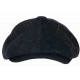 Casquette Gavroche en Laine Bleue Patchwork Style Anglais Vintage Surwal CASQUETTES Nyls Création