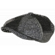 Casquette Gavroche Gris Patchwork en Laine Style Anglais Vintage Surwal CASQUETTES Nyls Création