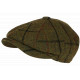 Casquette Gavroche Verte en Laine Carreaux Style Anglais Vintage Surwal CASQUETTES Nyls Création