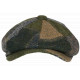 Casquette Gavroche Verte Patchwork en Laine Style Anglais Vintage Surwal CASQUETTES Nyls Création