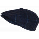 Casquette Gavroche Bleue en Laine à Carreaux Style Anglais Vintage Surwal CASQUETTES Nyls Création
