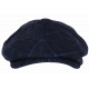 Casquette Gavroche Bleue en Laine à Carreaux Style Anglais Vintage Surwal CASQUETTES Nyls Création