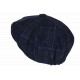 Casquette Gavroche Bleue en Laine à Carreaux Style Anglais Vintage Surwal CASQUETTES Nyls Création