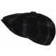Casquette Gavroche Grise en Laine Carreaux Violets Style Anglais Vintage Surwal CASQUETTES Nyls Création