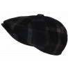 Casquette Gavroche Grise en Laine Carreaux Violets Style Anglais Vintage Surwal