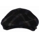Casquette Gavroche Grise en Laine Carreaux Violets Style Anglais Vintage Surwal CASQUETTES Nyls Création
