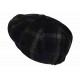 Casquette Gavroche Grise en Laine Carreaux Violets Style Anglais Vintage Surwal CASQUETTES Nyls Création