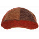 Béret Casquette Plate Orange Patchwork en Laine Style Anglais Landwel CASQUETTES Nyls Création