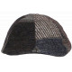 Béret Casquette Plate Marron Patchwork en Laine Style Anglais Landwel CASQUETTES Nyls Création