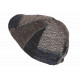 Béret Casquette Plate Marron Patchwork en Laine Style Anglais Landwel CASQUETTES Nyls Création
