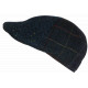 Béret Casquette Plate Bleue Patchwork en Laine Style Anglais Landwel CASQUETTES Nyls Création