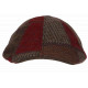 Béret Casquette Plate Rouge Patchwork en Laine Style Anglais Landwel CASQUETTES Nyls Création