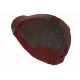 Béret Casquette Plate Rouge Patchwork en Laine Style Anglais Landwel CASQUETTES Nyls Création